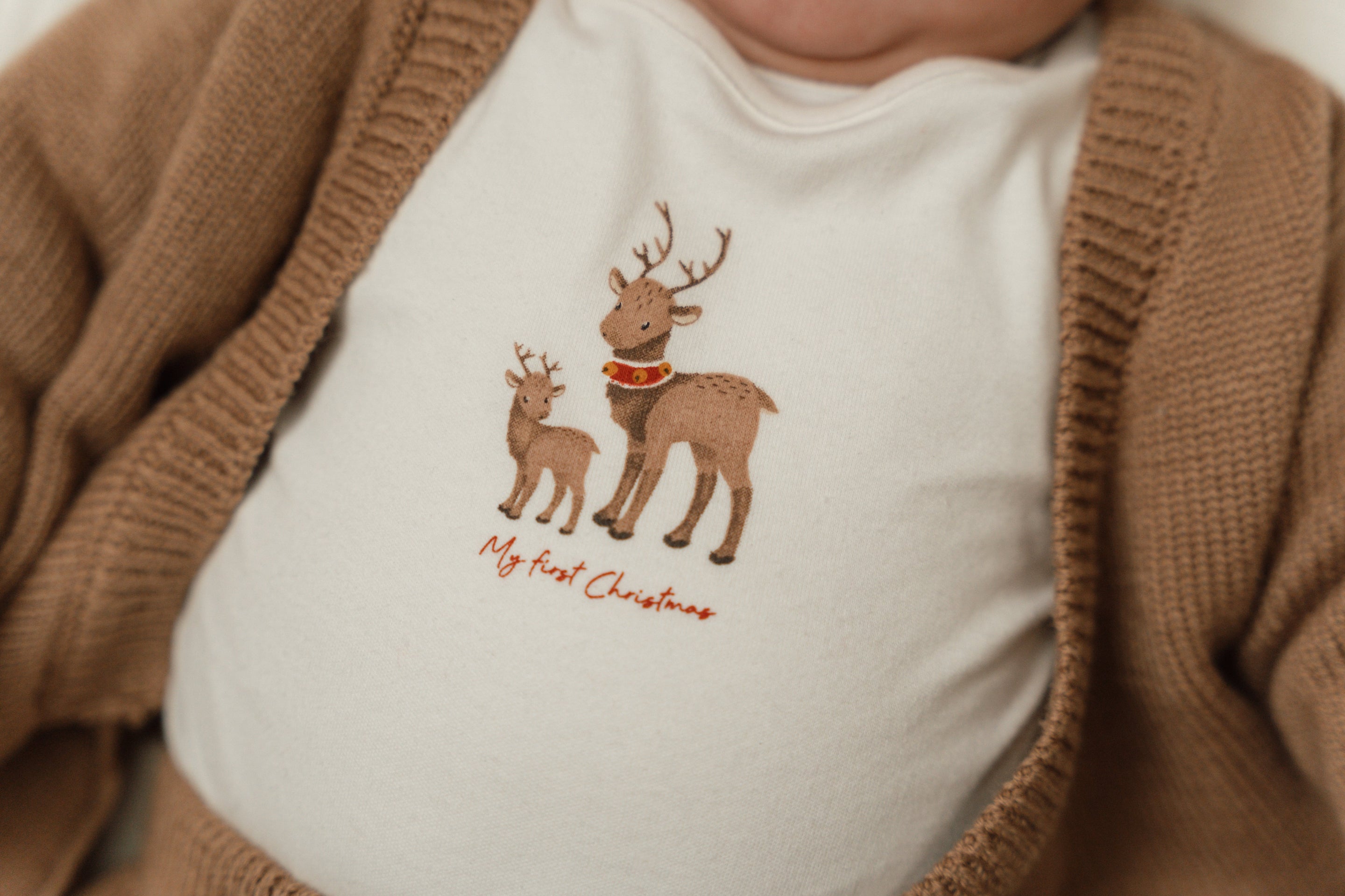 * Little Dutch Bodysuit My First Christmas Lange Mouwen | Wit