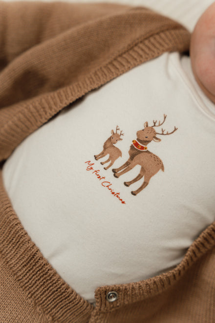 * Little Dutch Bodysuit My First Christmas Lange Mouwen | Wit