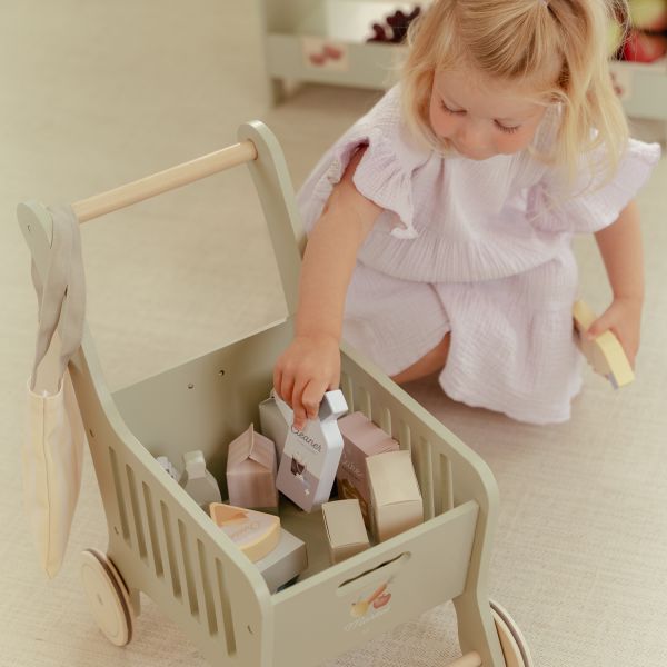 Little Dutch Houten Winkelwagen + Shopper + Accessoires