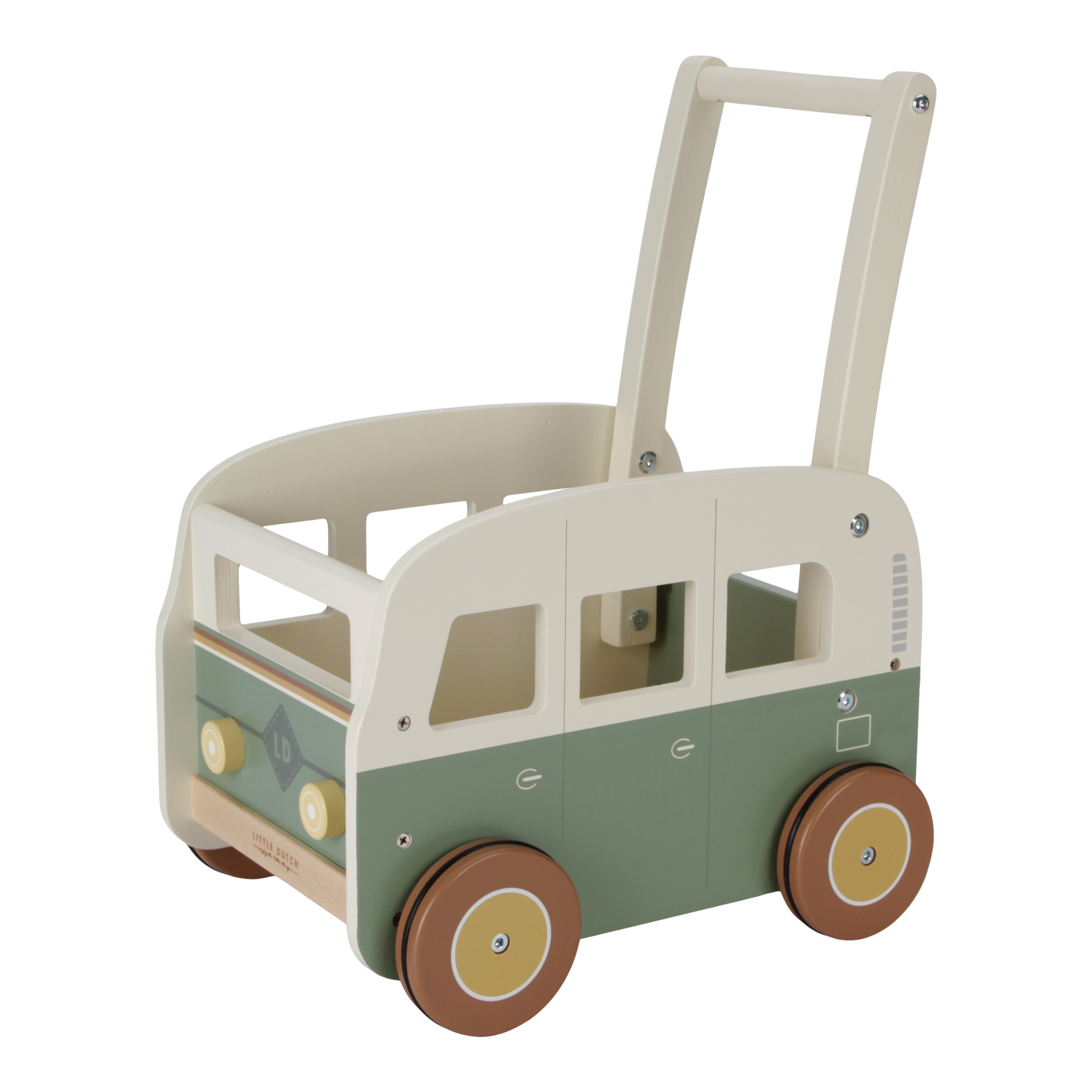 Little Dutch Houten Vintage Duwkar Loopwagen | Groen
