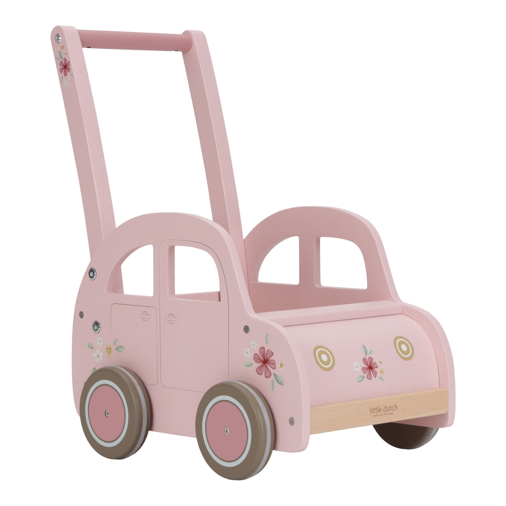 Little Dutch Houten Vintage Duwkar Loopwagen | Pink