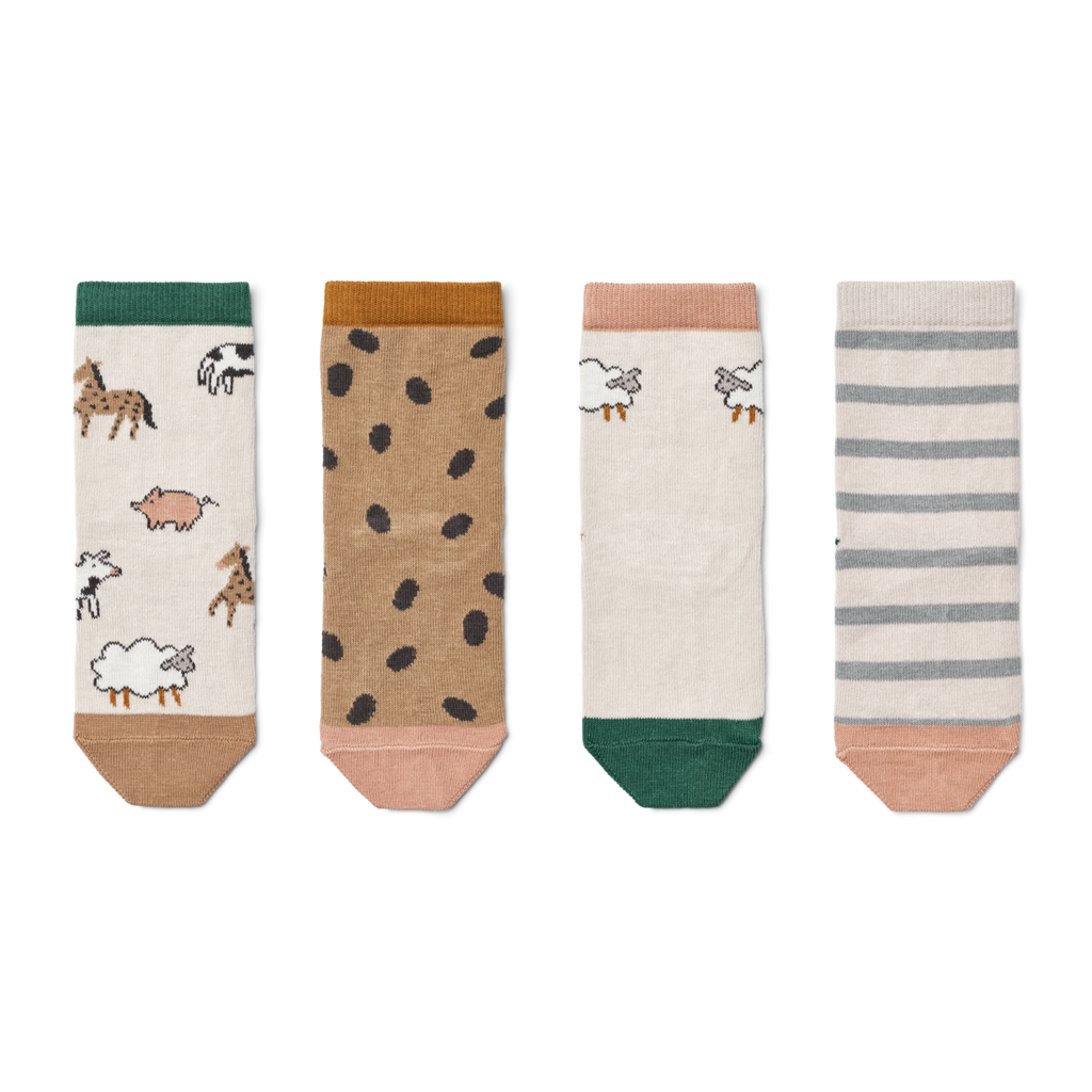 ZZZ Liewood Silas Socks 4-Pack | Farm / Sandy*