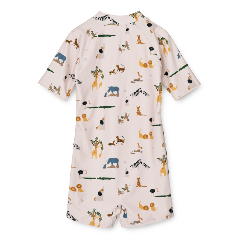 Liewood Max Printed Shortsleeve Zwem Jumpsuit | All together / Sandy