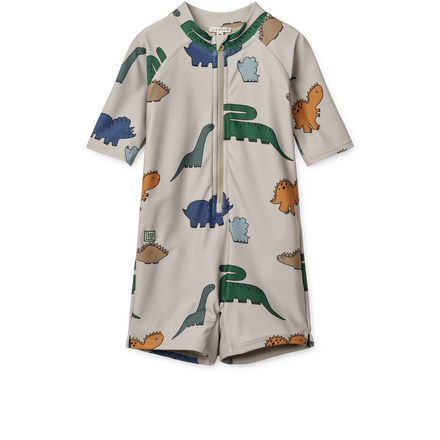 Liewood Max Korte Mouwen Swim Jumpsuit | Dinosaurs / Mist