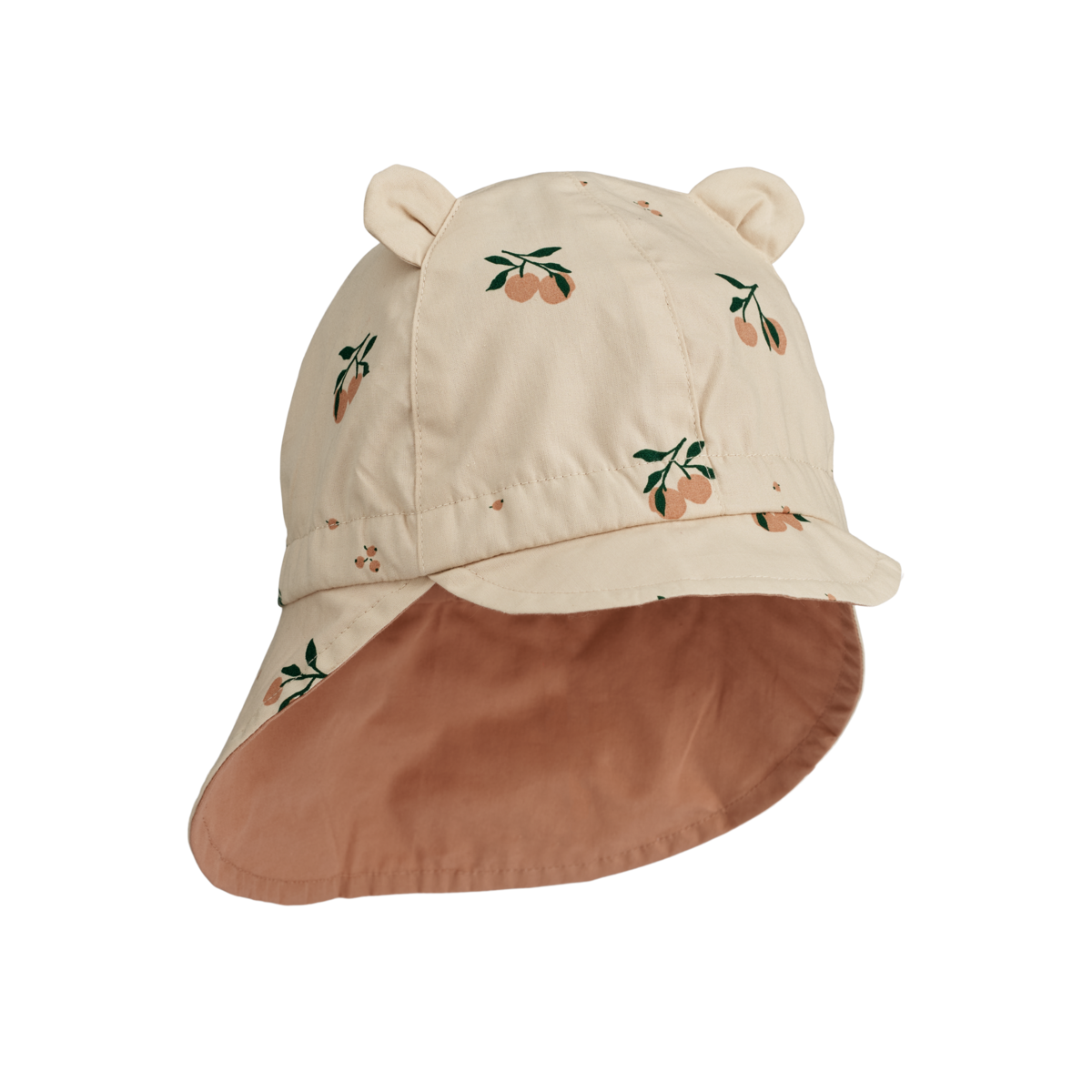 * Liewood Gorm Reversible UV Zonnehoedje Met Oortjes | Peach Seashell / Pale Tuscany