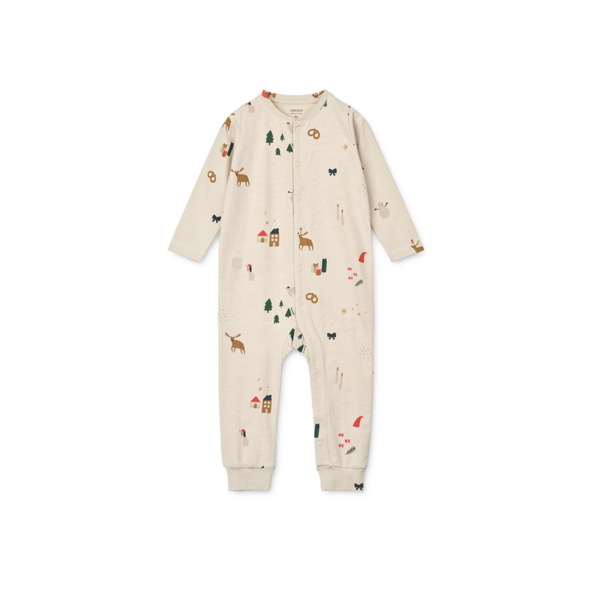 Liewood Birk Printed Pyjama Jumpsuit | Christmas Holiday / Sandy