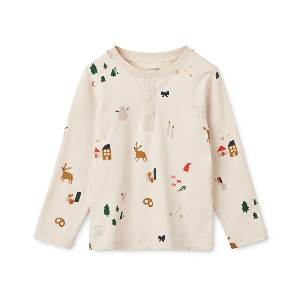 Liewood Wilhelm Printed Pyjama Set | Christmas Holiday / Sandy