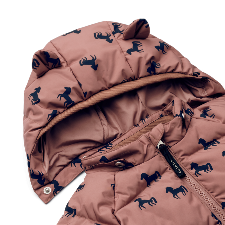 Liewood Polle Puffer Jacket | Horses - Dark Rosetta*