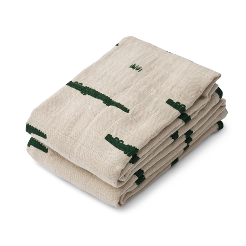 Liewood Lewis Set 2 Hydrofiele Doeken 70x70cm | Carlos / Sandy