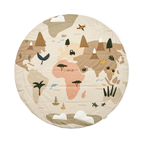 Liewood Adonna Activity Blanket | World Map / Sandy