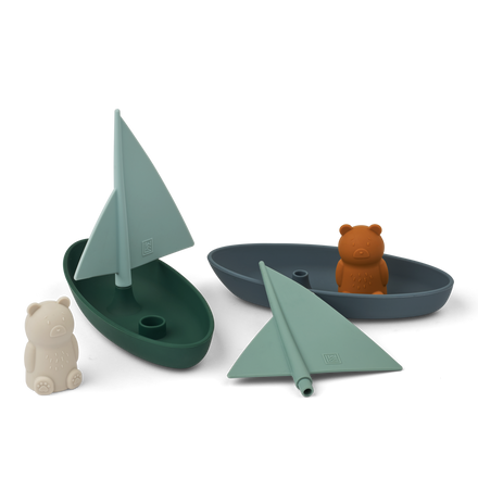 Liewood Ensley Boats 2-Pack | Whale blue multi mix