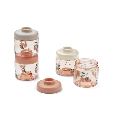 Liewood Dominique Baby Voeding Bewaarpotjes Tritan 4-Pack | Peach / Sea shell