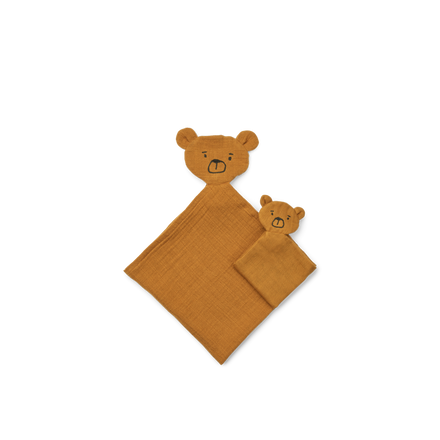 Liewood Alya Bear Knuffeldoekje Set | Golden caramel