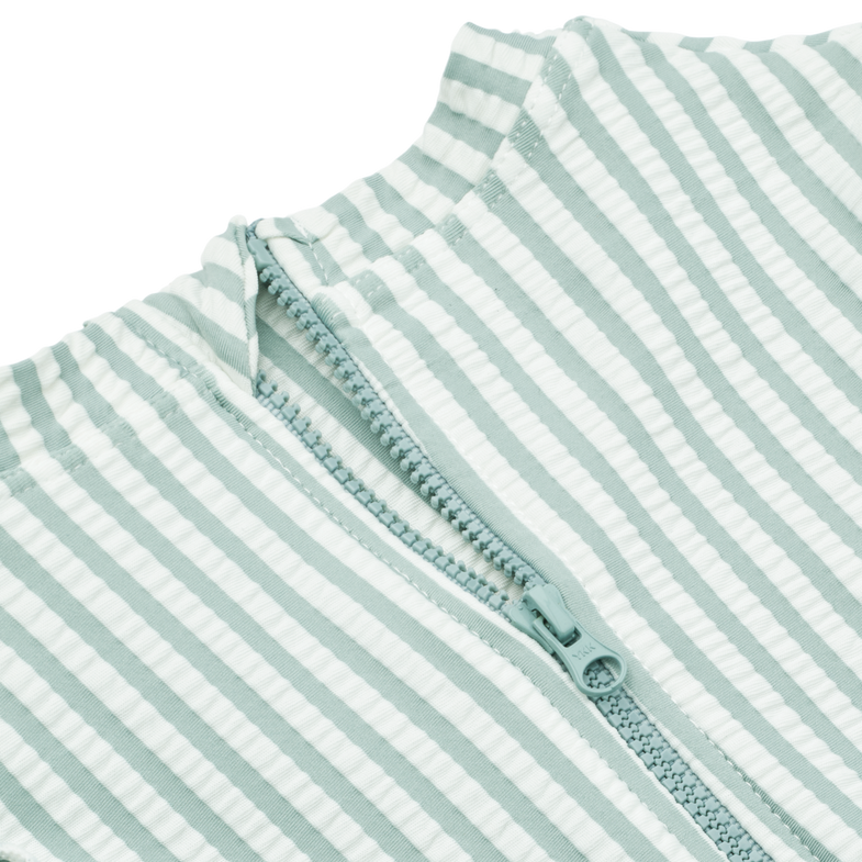 Liewood Sille Baby Seersucker Badpak | Y/D stripe: Sea blue/white
