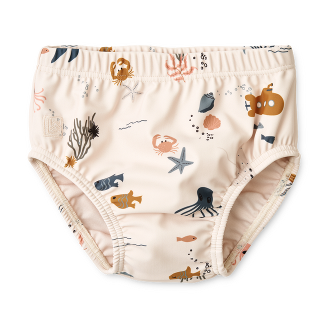 Liewood Anthony Baby UV Zwembroek | Sea creature / Sandy