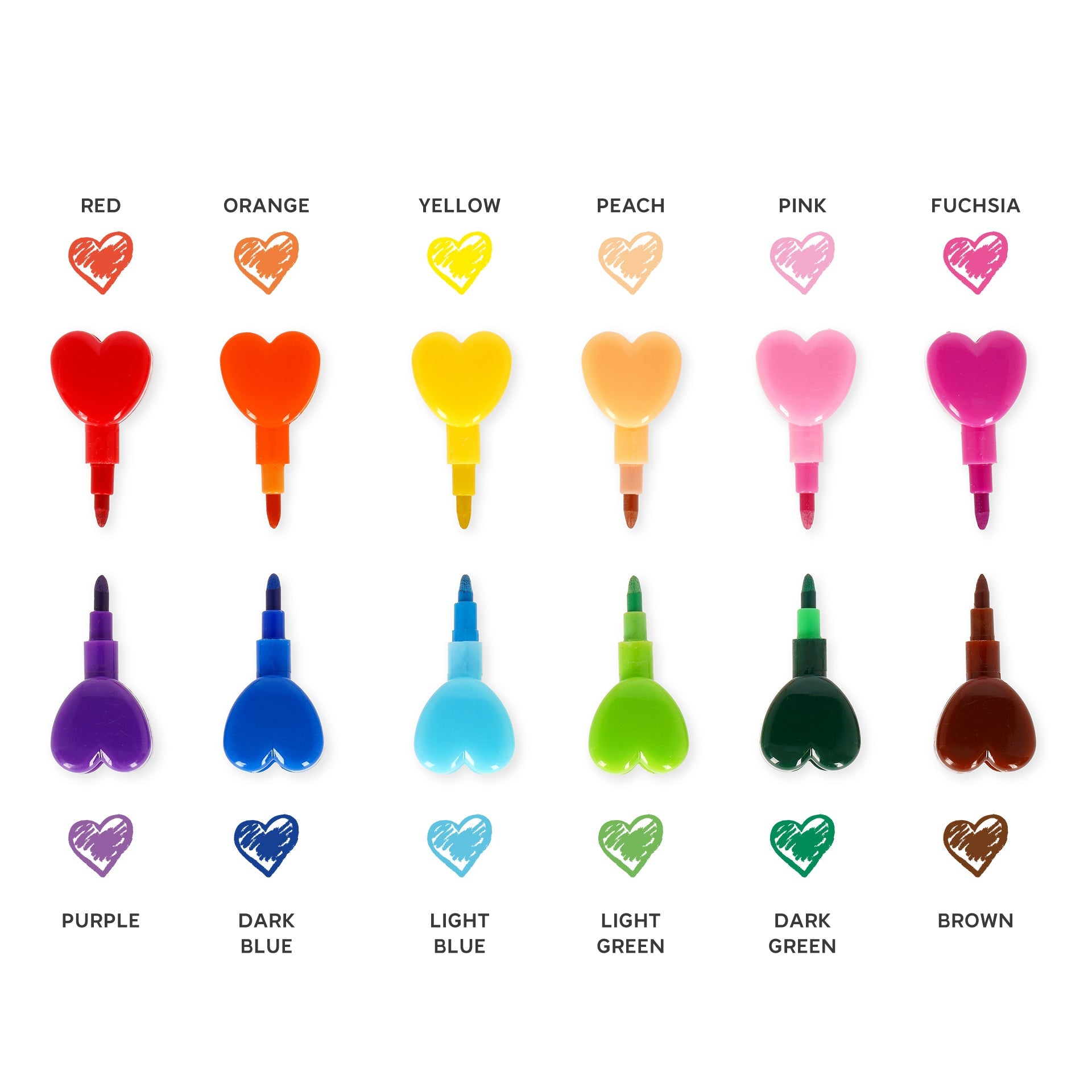 Legami "Dream in Colour" Stapelbare Kleurpotloden | Hartjes
