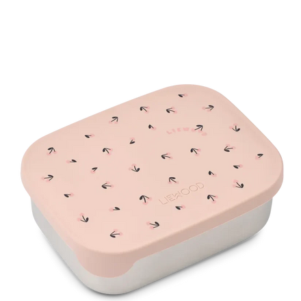 Liewood Arthur Printed RVS Lunchbox | Mini Cherry Heart / Rosey