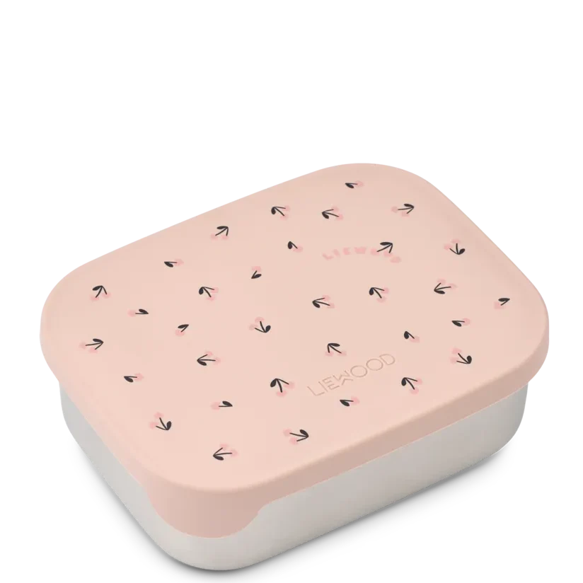 Liewood Arthur Printed RVS Lunchbox | Mini Cherry Heart / Rosey