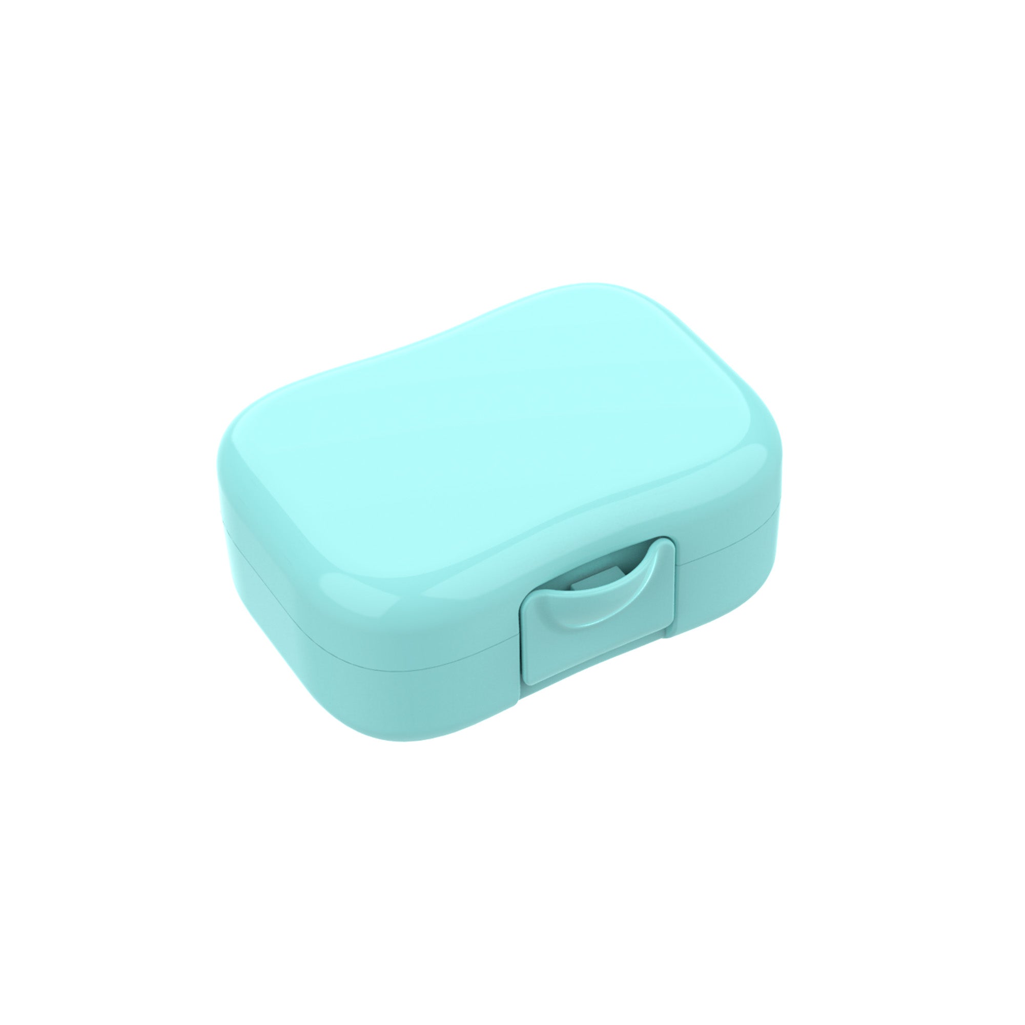 Lunch Buddies snackdoosje Pastel Uni Blauw, compact fruit- en koekdoosje voor kinderen bij De Gele Flamingo