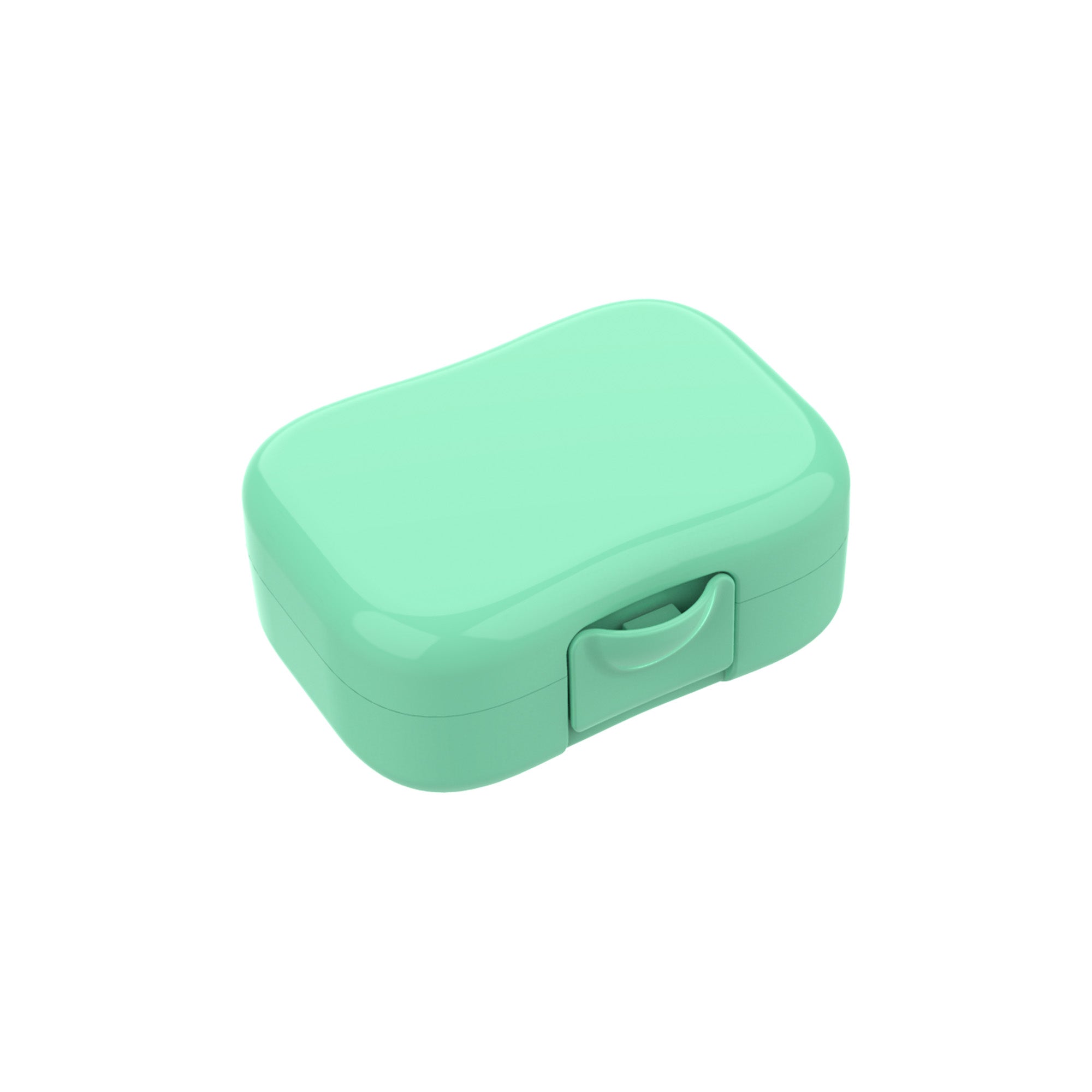 Lunch Buddies snackdoosje Pastel Uni Groen, compact fruit- en koekdoosje voor kinderen bij De Gele Flamingo