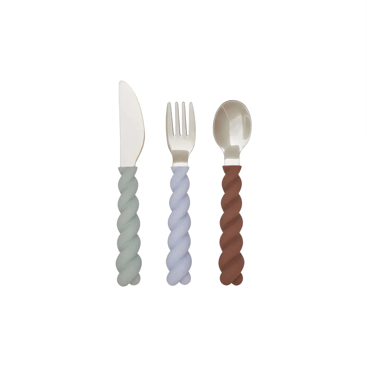 OYOY Living Mellow Bestek Pack 3 | Pale Mint / Choko / Ice Blue