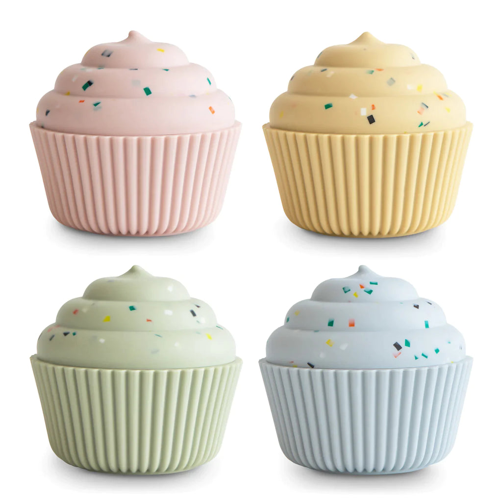 Mushie Badspeelgoed Set 4-Pack | Cupcake Toy