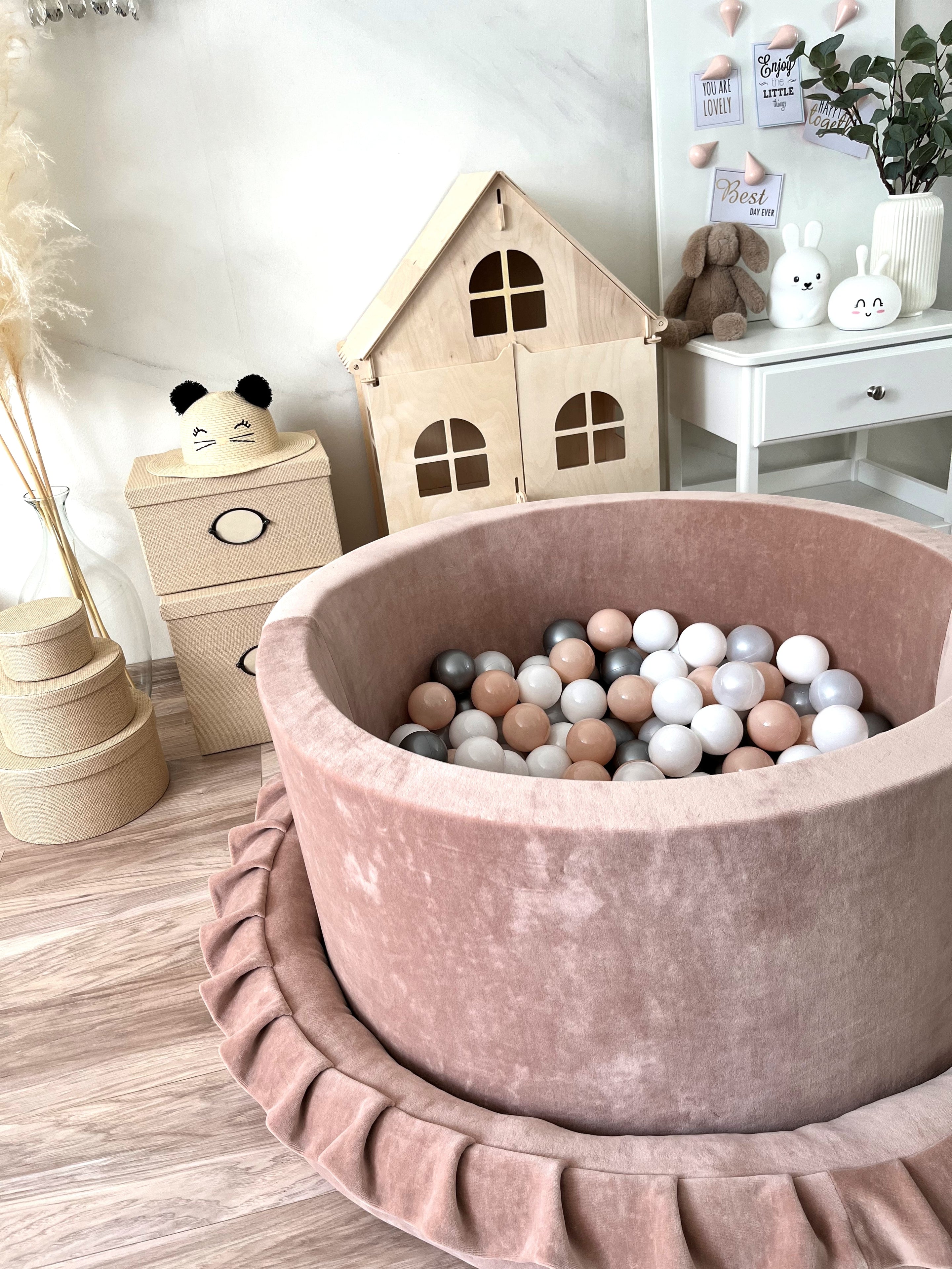 Moje Ballenbad Soft Velvet 90x40cm | Dark Beige