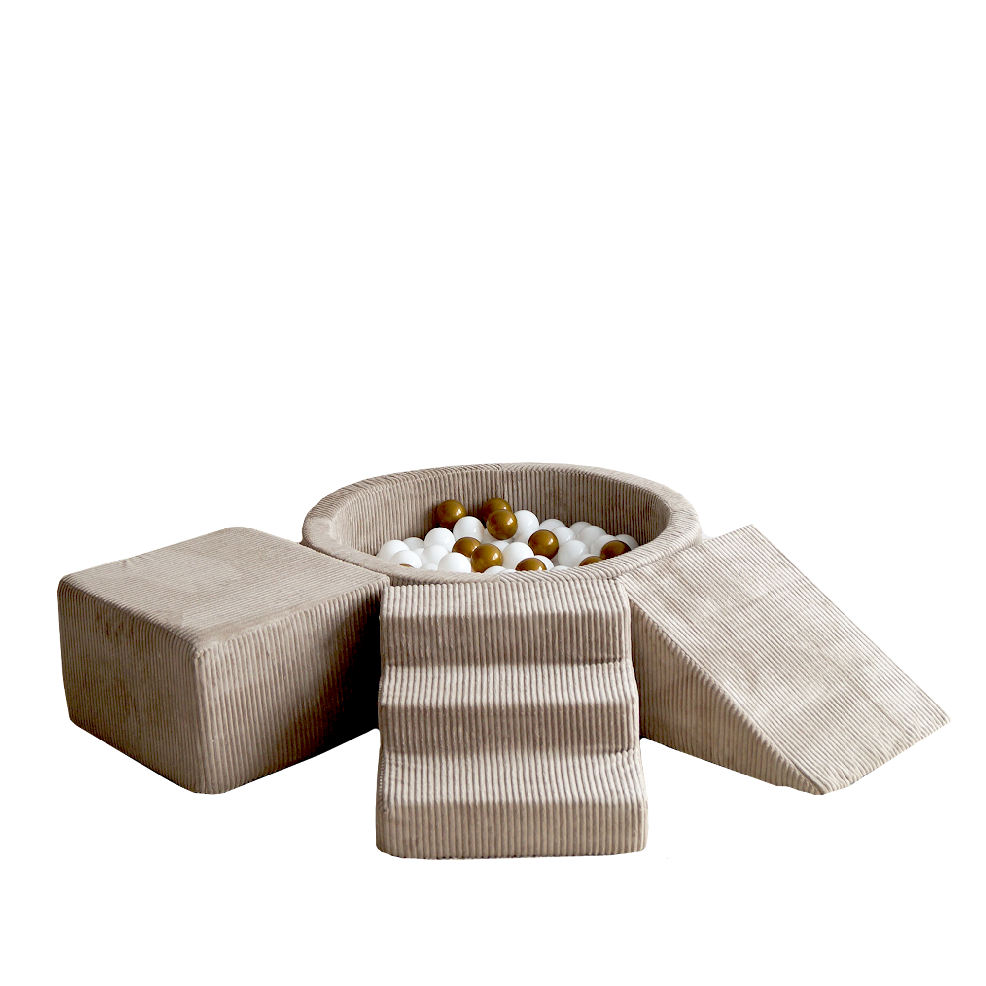 Moje Ballenbad Rond & Playset Elementen 3st Velvet Rib | Beige