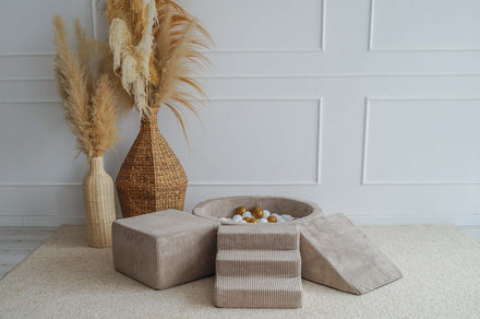 Moje Ballenbad Rond & Playset Elementen 3st Velvet Rib | Beige