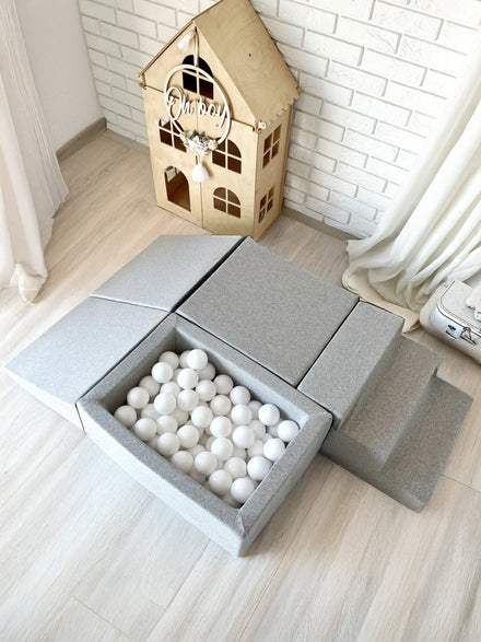 Moje Ballenbad & Playset Elementen 4st Cotton | Licht Grijs