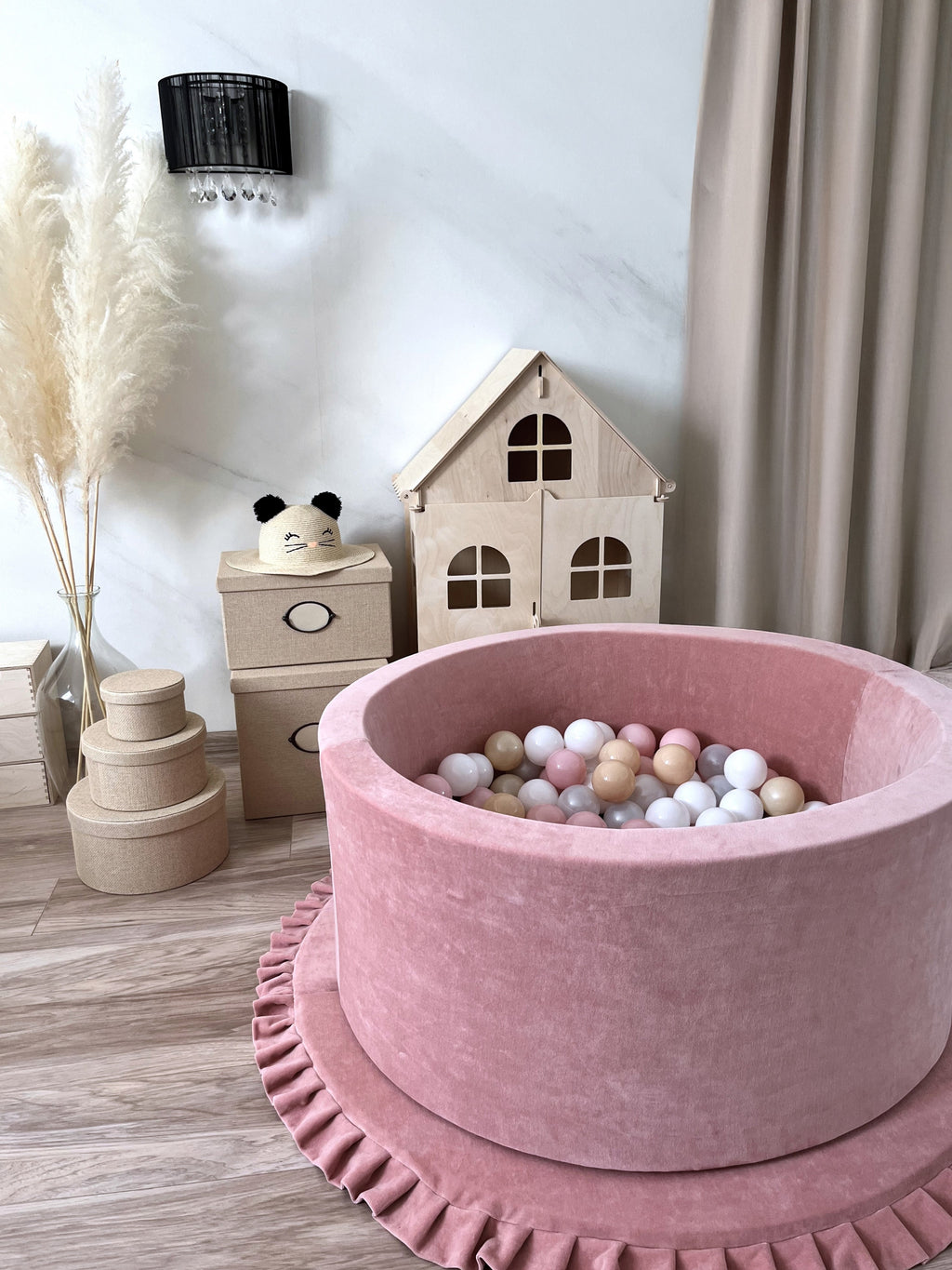 Moje Ballenbad Soft Velvet 90x40cm | Raspberry Pink