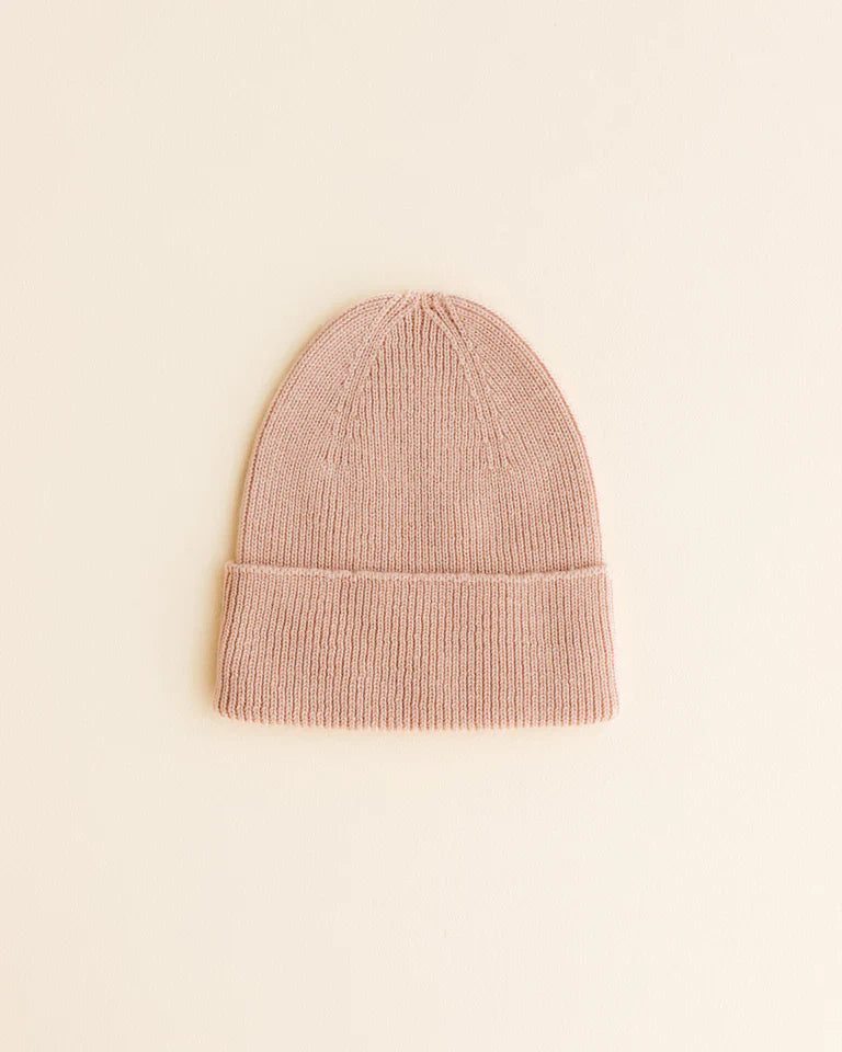 Hvid Newborn Beanie Fonzie 0-6M | Rose