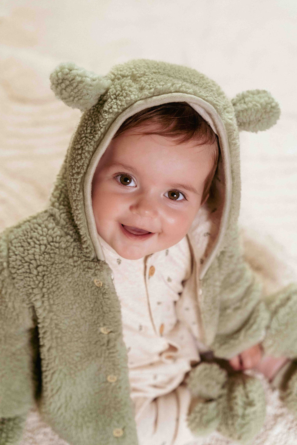 Little Dutch Teddy vestje | Soft Green