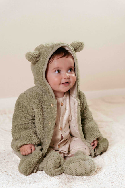 Little Dutch Teddy vestje | Soft Green