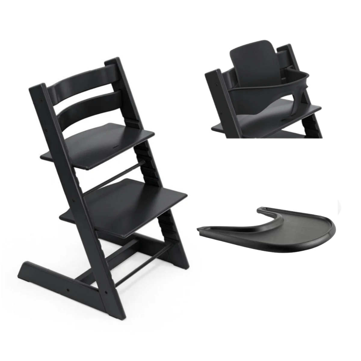 Stokke® Tripp Trapp® Bundle Stoel + Babyset + Tray | Black