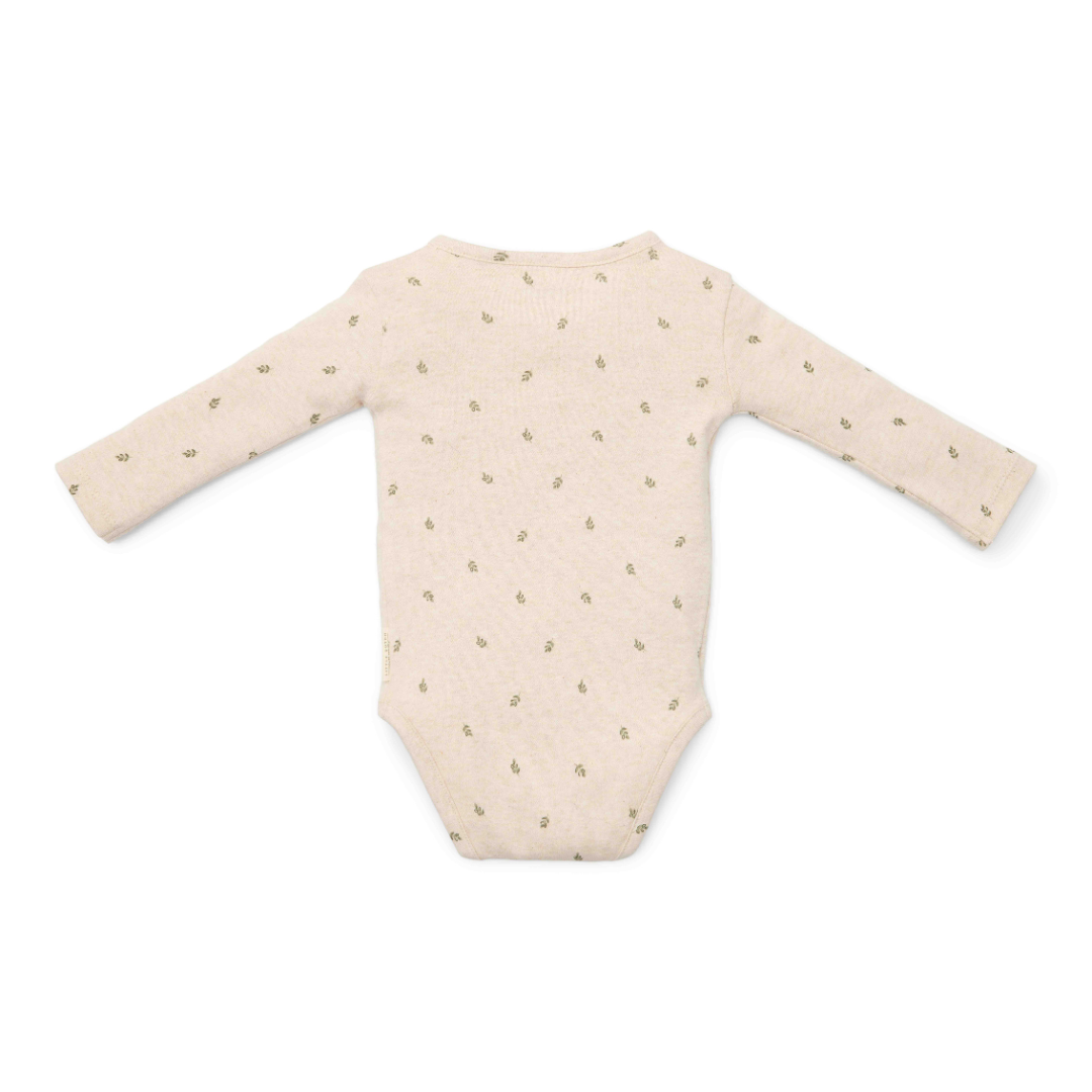 Little Dutch Newborn Noos Little Farm Romper Overslag Lange Mouw | Green Leaves