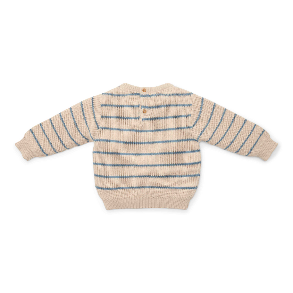 Little Dutch Kleuter Winter Gebreide Trui Ice Blue Stripe | Zand