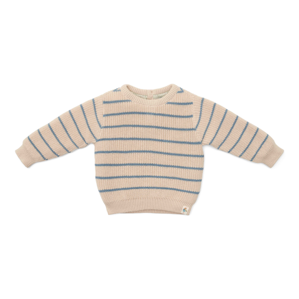 Little Dutch Kleuter Winter Gebreide Trui Ice Blue Stripe | Zand