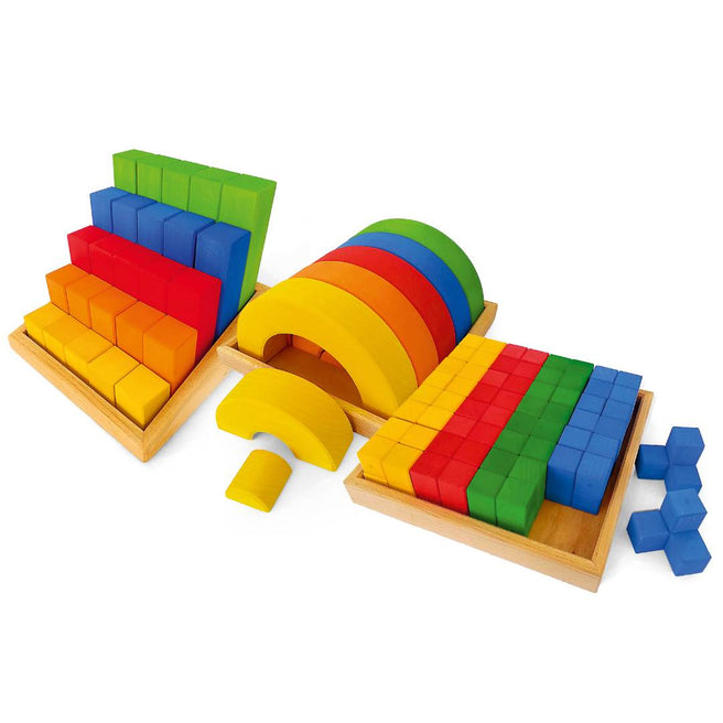 * Bauspiel Kleurrijke Houten Blokken Set | Junior 72 Stuks