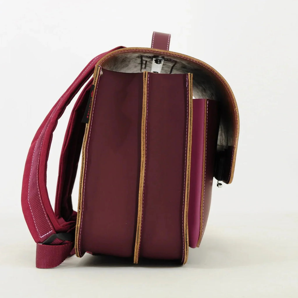Own Stuff Lederen Boekentas Bicolor | Aubergin - Plum