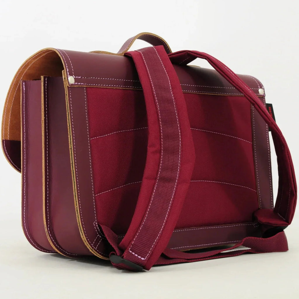 Own Stuff Lederen Boekentas Bicolor | Aubergin - Plum