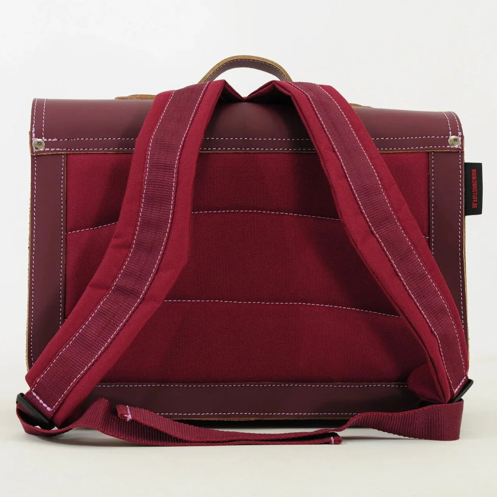 Own Stuff Lederen Boekentas Bicolor | Aubergin - Plum