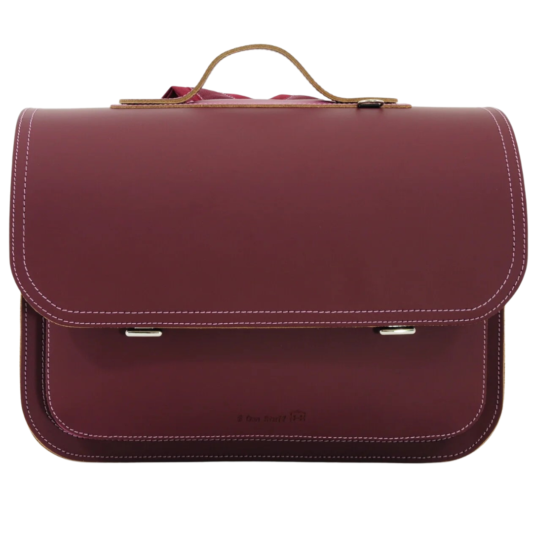 Own Stuff Lederen Boekentas Bicolor | Aubergin - Plum