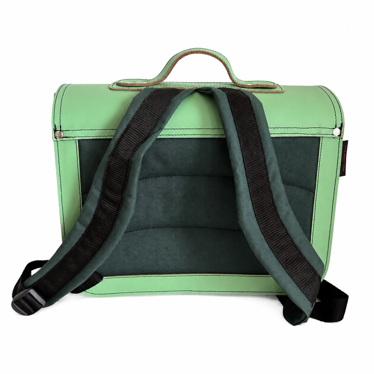 Own Stuff Lederen Boekentas Dino | Pastel Green