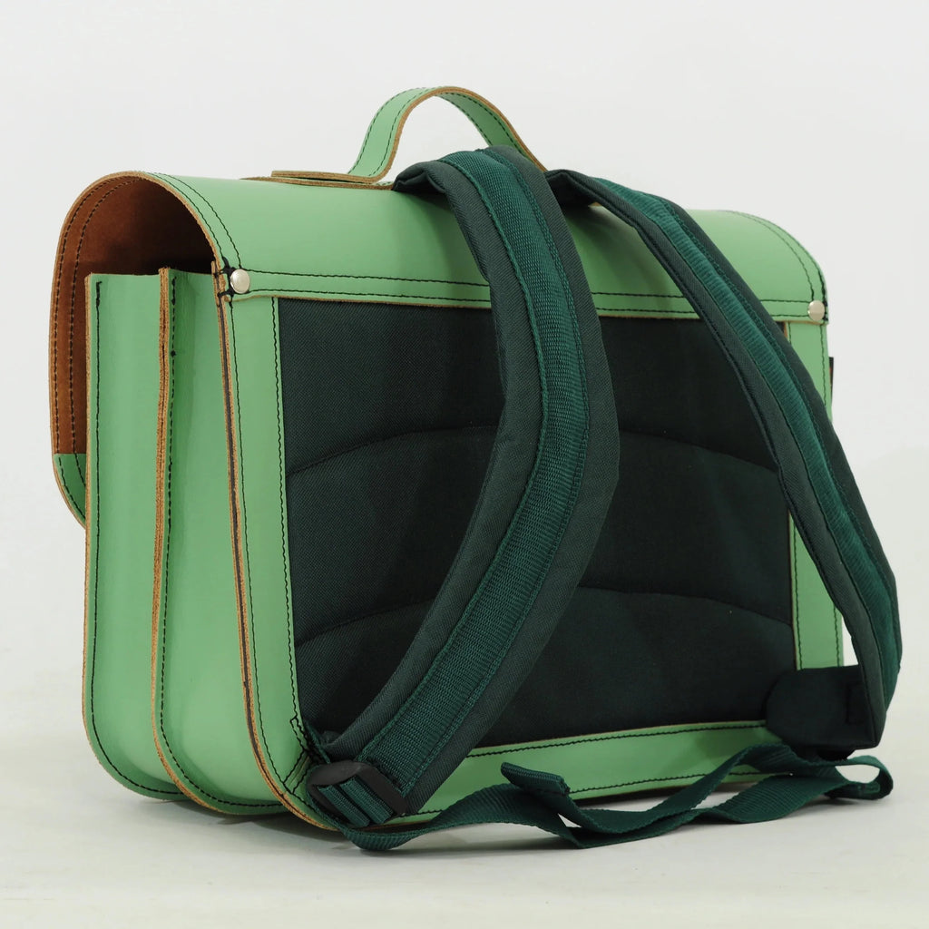 Own Stuff Lederen Boekentas Dino | Pastel Green