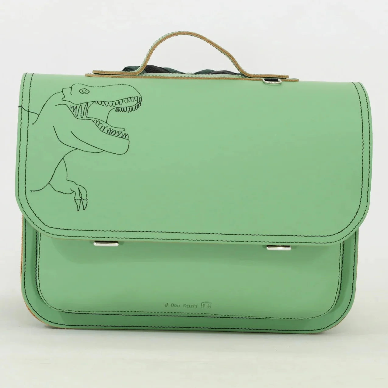 Own Stuff Lederen Boekentas Dino | Pastel Green