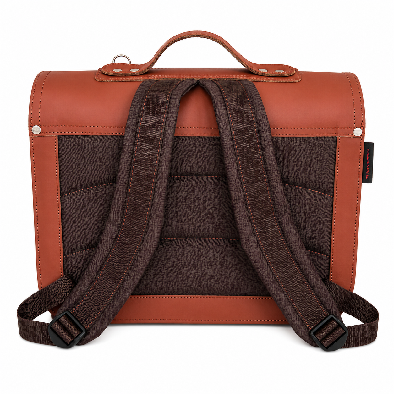 Own Stuff Lederen Boekentas Football | Chestnut