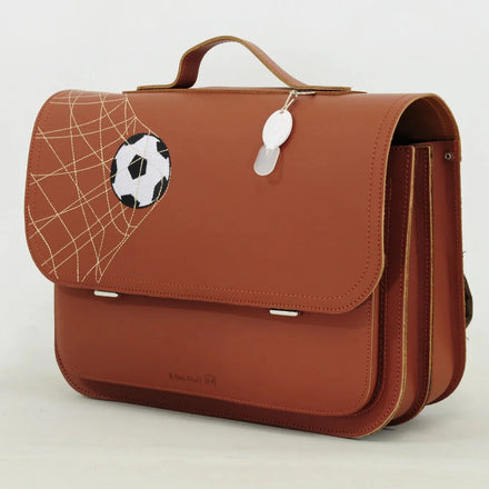 Own Stuff Lederen Boekentas Football | Chestnut