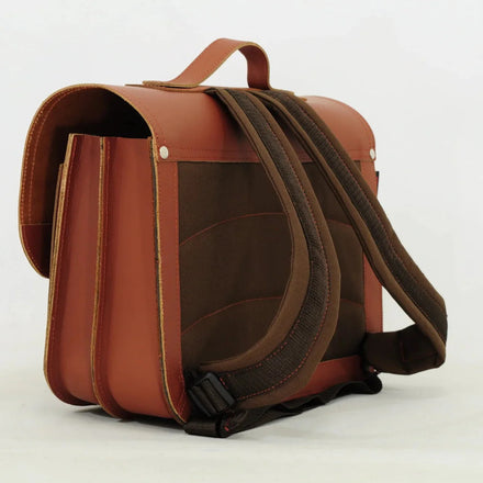 Own Stuff Lederen Boekentas Football | Chestnut