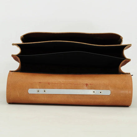 Own Stuff Lederen Boekentas Football | Chestnut